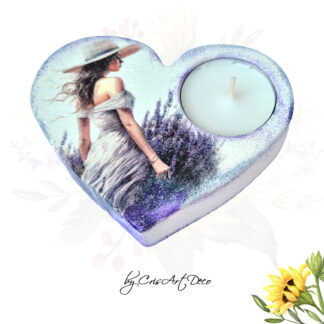 Suport decorativ pentru lumanare - lavanda 115958